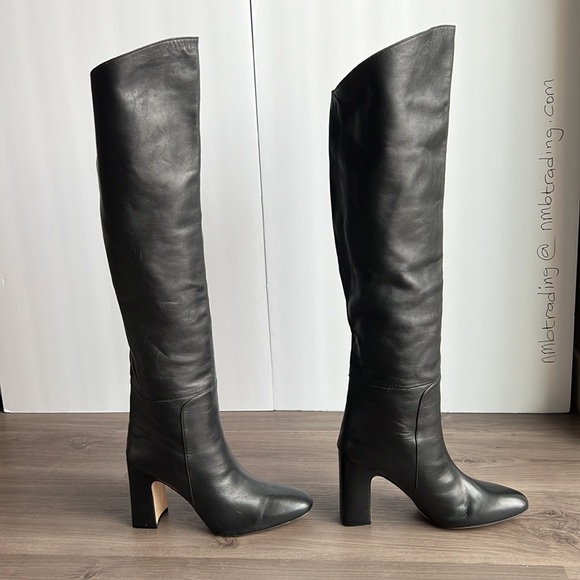 Stuart Weitzman size 10M soft genuine black leather made in Spain knee hi boots - Picture 5 of 16